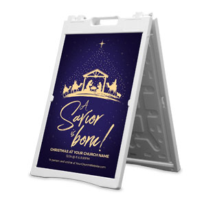 Christmas Star Savior Is Born 2' x 3' Street Sign Banners