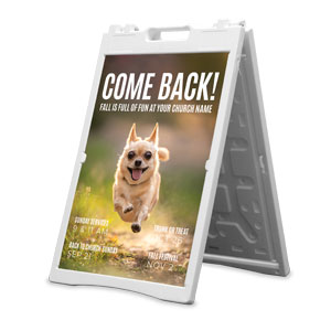 Come Back Fall Dog 2' x 3' Street Sign Banners
