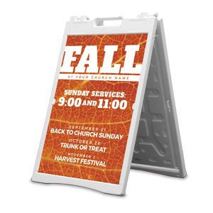 Fall Events Orange Leaf 2' x 3' Street Sign Banners