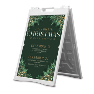 Christmas Gold and Green 2' x 3' Street Sign Banners