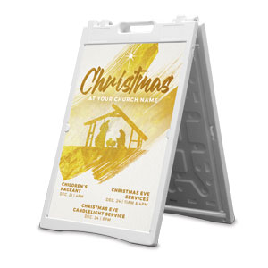 Christmas Gold Brush Stroke 2' x 3' Street Sign Banners