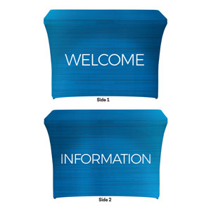General Blue Welcome Information Stretch Table Covers