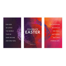 Vibrant Paint Easter Triptych 