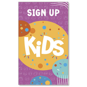 Confetti Kids Sign Up 3 x 5 Vinyl Banner