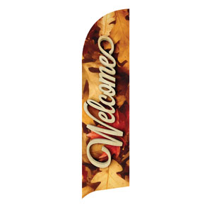 Welcome Leaf Pile Flag Banner