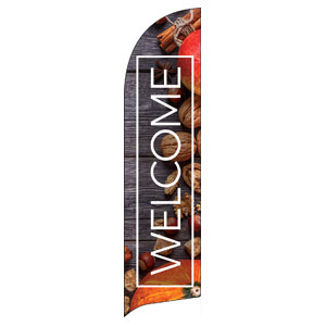 Wooden Slats Fall Flag Banner