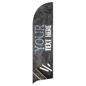 Open Chalkboard Your Text Flag Banner