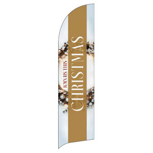 Christmas Wreath Lights Flag Banner