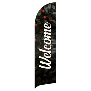 Christmas Red Berries Flag Banner
