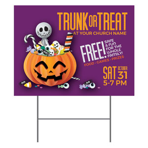 Purple Trunk or Treat 18"x24" YardSigns
