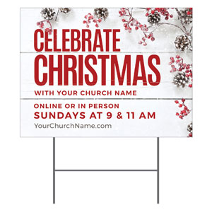 Celebrate Christmas Berries 18"x24" YardSigns