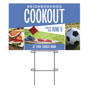 Neighborhood Cookout Activities 36"x23.5" Large YardSigns