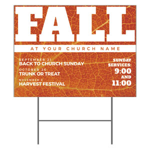 Fall Events Orange Leaf 18"x24" YardSigns