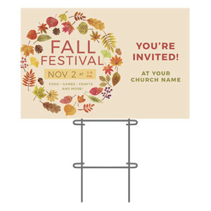 Fall Festival Foliage 36"x23.5" Large YardSigns