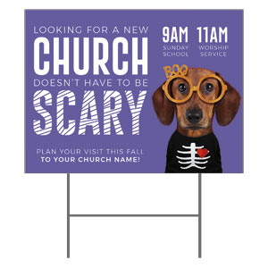 New Church Fall Dog 18"x24" YardSigns