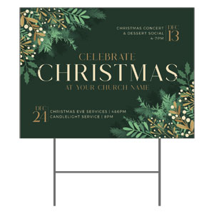 Christmas Gold and Green 18"x24" YardSigns